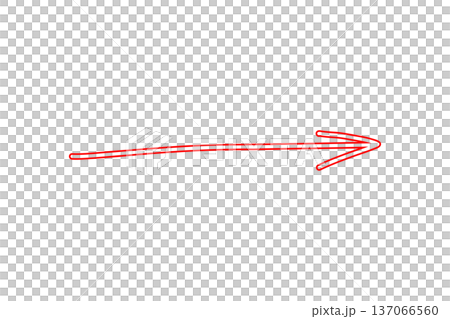赤い枠線の手描き矢印ベクターイラスト 137066560