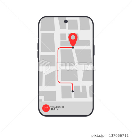Mobile GPS Navigation App with Route Tracking on Smartphone Mobile GPS Navigation App with Route Tracking on Smartphone 137066711