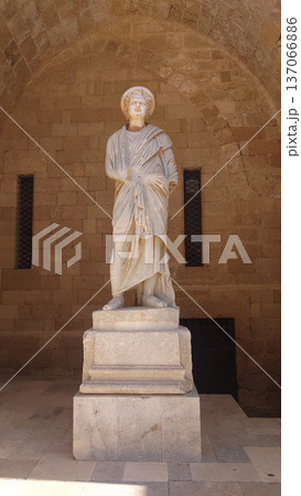 Classical Marble Statue Inside Palace of the Grand Master Rhodes, Greece Classical Marble Statue Inside Palace of the Grand Master Rhodes, Greece 137066886