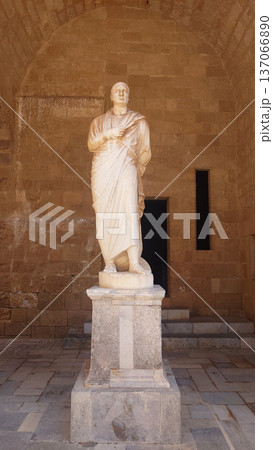 Classical Marble Statue Inside Palace of the Grand Master Rhodes, Greece 137066890