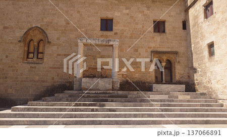 Interior Courtyard Steps at Palace of the Grand Master Rhodes 137066891