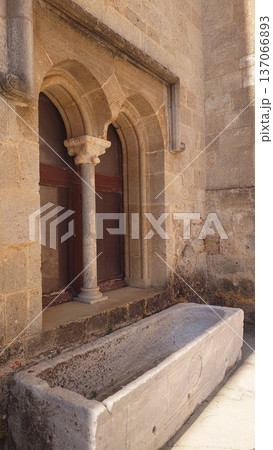 Gothic Twin Arch Window Inside Palace of the Grand Master Rhodes, Greece 137066893