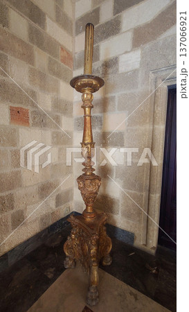 Ornate Candle Stand Inside Palace of the Grand Master Rhodes, Greece 137066921