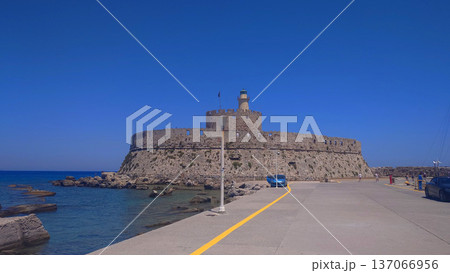 St Nicholas Fortress Lighthouse Rhodes Harbor, Greece St Nicholas Fortress Lighthouse Rhodes Harbor, Greece 137066956