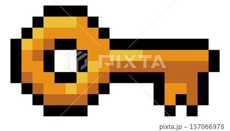 Pixel Art Game Gold Key Video Game Item Icon Pixel Art Game Gold Key Video Game Item Icon 137066978
