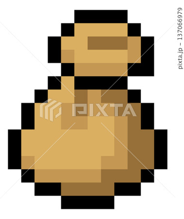 Pixel Art Gold Money Bag Video Game Item Icon 137066979