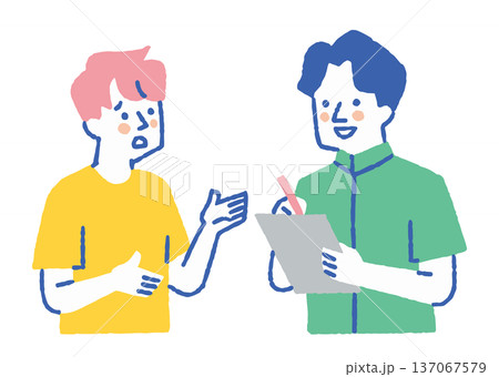 病院でカウンセリングを受ける男性患者_色 137067579