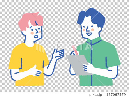 病院でカウンセリングを受ける男性患者_色 137067579