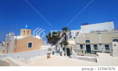 Santorini Blue Dome Church Square, Greece Santorini Blue Dome Church Square, Greece 137067878