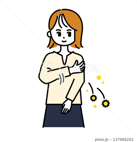 花粉を払い落とす女性のイラスト 花粉を払い落とす女性のイラスト 137068202