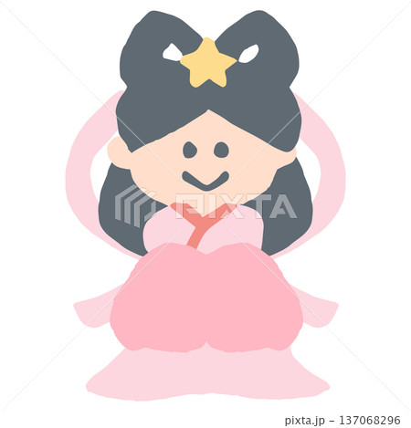 7月の園だよりに使いやすい シンプル手描き素材シリーズ｜織姫 137068296