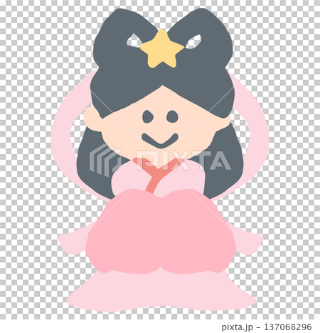 7月の園だよりに使いやすい シンプル手描き素材シリーズ｜織姫 137068296