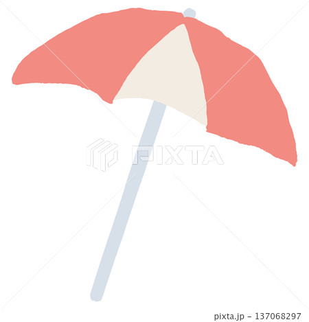 7月の園だよりに使いやすい シンプル手描き素材シリーズ｜パラソル 137068297