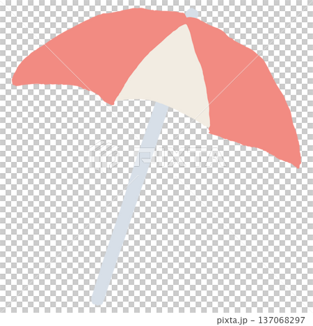 7月の園だよりに使いやすい シンプル手描き素材シリーズ｜パラソル 137068297