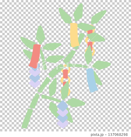 七月學校通訊的簡易手繪素材系列：竹葉（裝飾版） 137068298