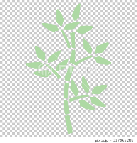 七月學校簡報的簡易手繪素材系列：竹葉 137068299