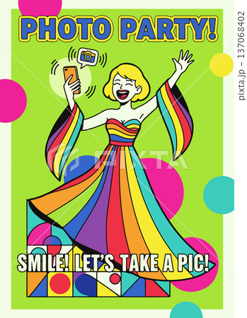 Colorful Photo Party Illustration Colorful Photo Party Illustration 137068402
