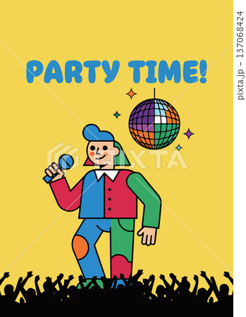 Party Time with Singer and Disco Ball Party Time with Singer and Disco Ball 137068424