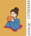 Woman Enjoying a Hot Drink 137068488