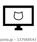 黒のモニターアイコン_さり気なくシンプル猫顔 137068543