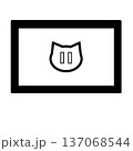 動画アイコン_一時停止ボタン__さり気なくシンプル猫顔 137068544