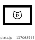 動画アイコン_再生ボタン_さり気なくシンプル猫顔 137068545