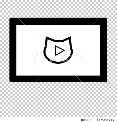 Video icon_play button_casually simple cat face 137068545