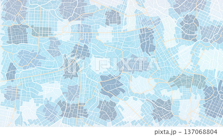 Pastel blue city map background featuring intricate street network and urban zoning blocks for navigation design. Vector illustration. 137068804