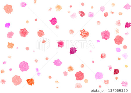 Pattern of various festive roses on pale green Pattern of various festive roses on pale green 137069330