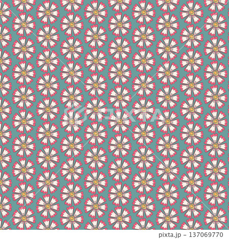 Vintage ditsy floral seamless pattern with tiny white and red flowers 137069770