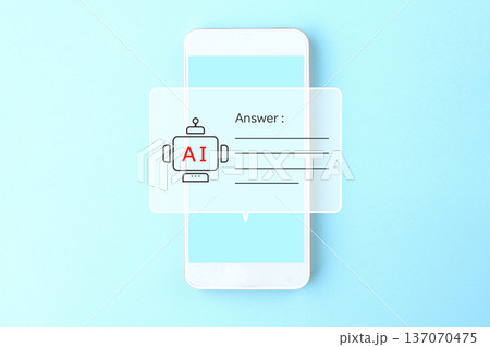スマートフォンの対話型AIを使って答えを得るイメージ画像 スマートフォンの対話型AIを使って答えを得るイメージ画像 137070475
