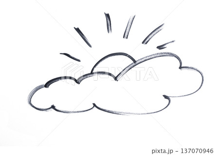 the sun rising from the clouds drawn with black marker the sun rising from the clouds drawn with black marker 137070946