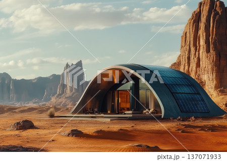 Futuristic Dome House Concept for Self-Sufficient Mars Colony 137071933