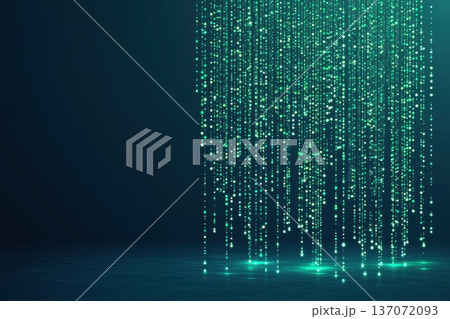 Futuristic Illustration of Blockchain Technology Powered Smart Solutions in Abstract Environment 137072093