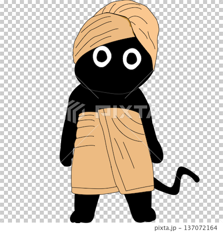 A cute black cat with a towel on its head A cute black cat with a towel on its head 137072164