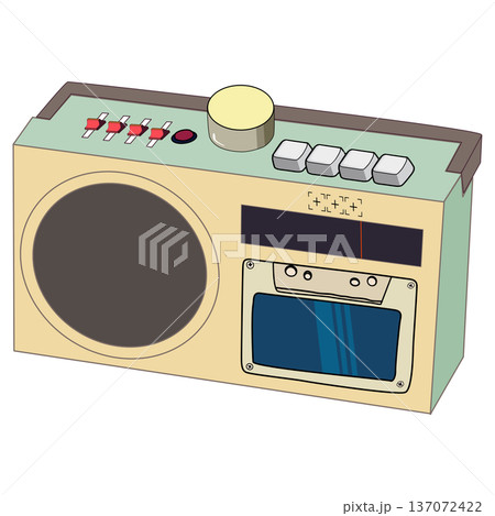 retro vintage style illustration the radio channel, station. Broadcasting concept. Old audio equipment. retro vintage style illustration the radio channel, station. Broadcasting concept. Old audio equipment. 137072422