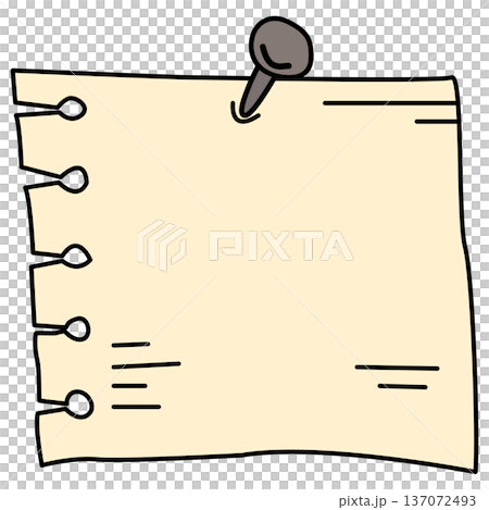 Handdrawn Illustration of a Note Pinned 137072493