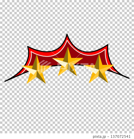 Three Golden Stars on Red Banner Illustration Three Golden Stars on Red Banner Illustration 137072541