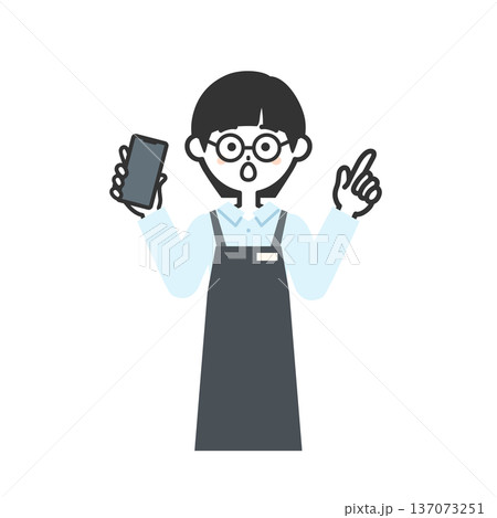 エプロンを付けた人物イラスト 137073251