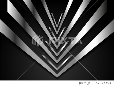 Grey metallic glossy arrows abstract tech geometric background Grey metallic glossy arrows abstract tech geometric background 137073393