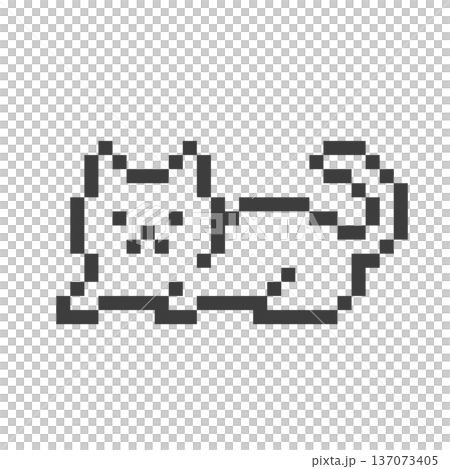 Pixel art of a relaxing cat Pixel art of a relaxing cat 137073405