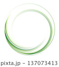 Bright green smooth circle ring frame abstract geometric background 137073413