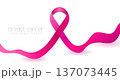 Breast cancer awareness month. Pink ribbon concept wave on light background 137073445
