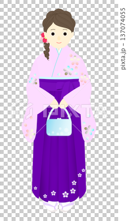 Graduation ceremony_Woman in hakama Graduation ceremony_Woman in hakama 137074055