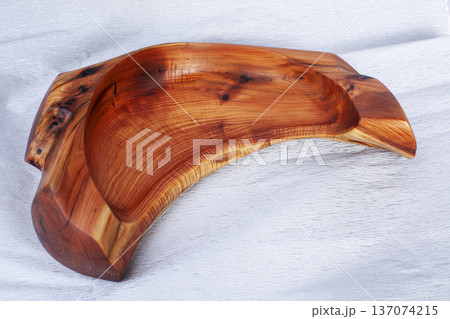 wooden bowl isolated on white background, luxury cutlery wooden bowl isolated on white background, luxury cutlery 137074215