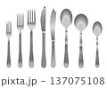 カトラリーのセットのベクターイラスト、（フォーク、ナイフ、スプーン 137075108