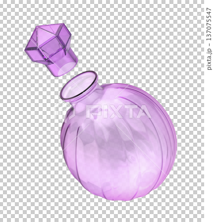 Empty decorative purple glass bottle 137075547