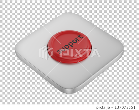 Red round support button 137075551
