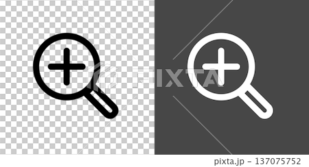 シンプルな虫めがねのアイコンイラスト　プラス 137075752