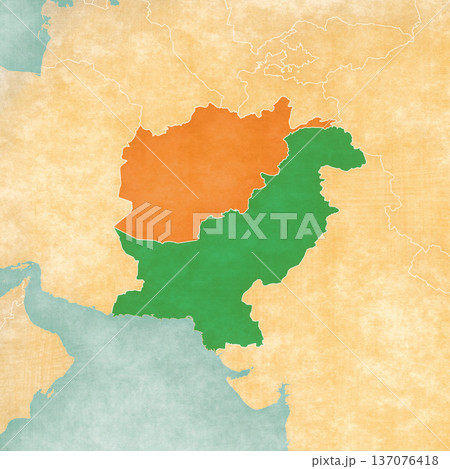 Map of Pakistan and Afghanistan 137076418